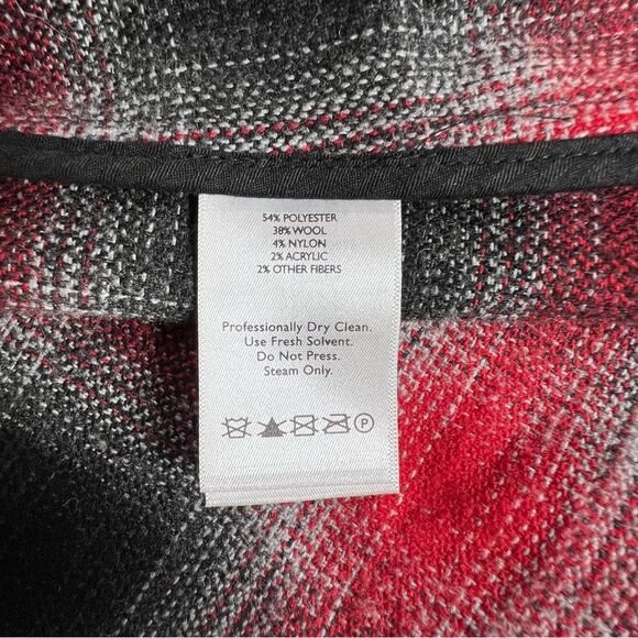 Eddie Bauer Sonoma Plaid Wool Blend Cape Poncho Sweater Large - Picture 10 of 10